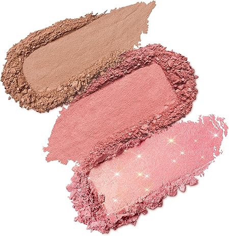 Multi Finish Trio Blush & Bronzer Palette, Paleta Compacta 2 em 1, Cor 02 Mauve
