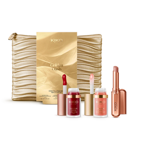 Conjunto de presente de beleza para lábios e bochechas golden oasis essential
